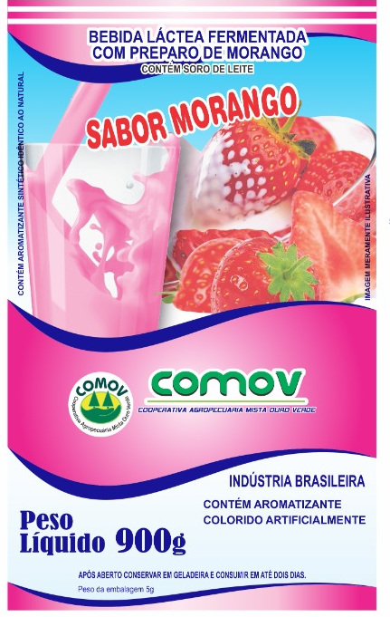 Bebida Láctea Morango COMOV 900g